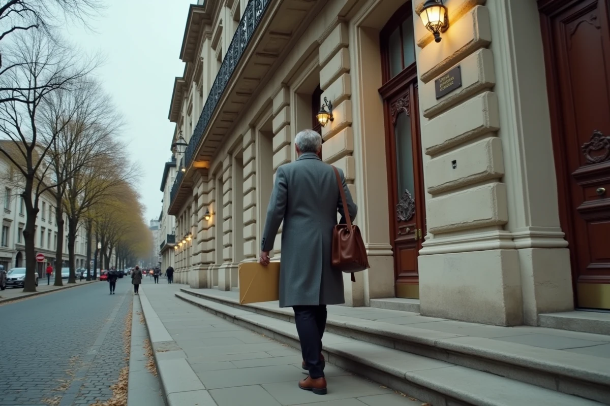 Homme se rendant à la préfecture pour déposer un dossier de déclaration de statuts d'association en France